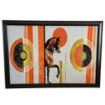 Wall Art Brown Horse Marching Crystal Painting (36x24) in