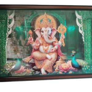 Lord Ganesha with bubble crystal wooden photo frame 3x2