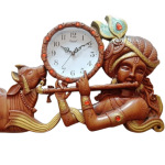Sunray Quartz Wall Clock | Lord Krishna Playing Flute Design | (14x22) in