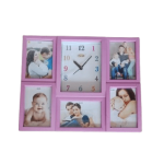 Wall clock with photo frame collage (16x13)