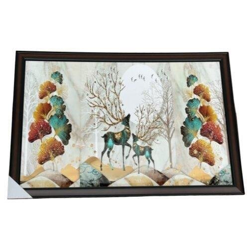 Modern Art Deer Crystal Porcelain Painting