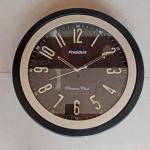 Royal Look President Wall Clock Black Color Sweep and Silent Mode with Night Glow Made in India Gifted Item Hall Office etc.(12x12)in
