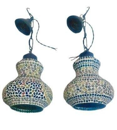 Traditional Jaipury Blue Pottery pair