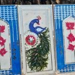 Hand made peacock lippan art penting