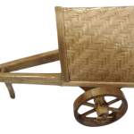 Handcrafted bamboo miniature bullock cart showpiece traditional village decoration