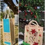 Lunch and bottle jute bag