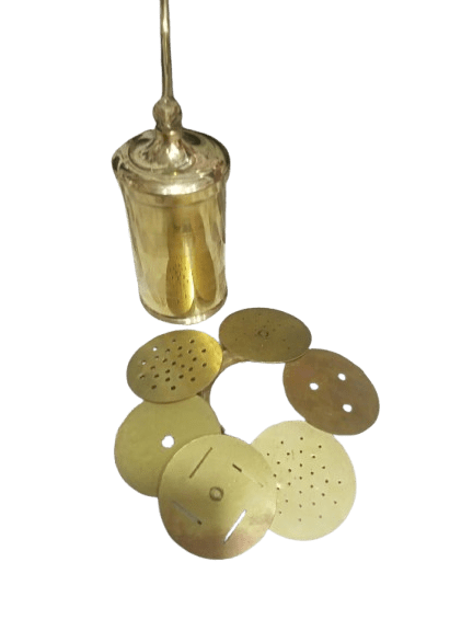 Brass Sev Maker | Traditional Indian Snack Press with Multiple Discs(size 8 no.)