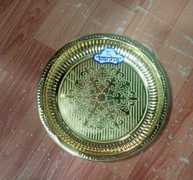 Pooja thali | handcrafted brass thali (size 9")