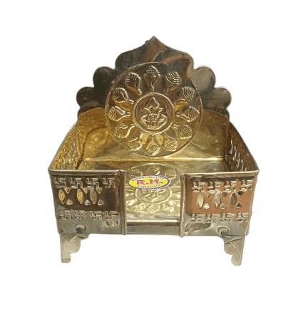 Handcrafted Brass Pooja Chowki | Temple Singhasan (size 6×4 )