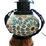 Handcrafted Jaipur Blue Pottery Decorative Lamp/ lalten