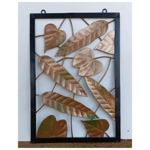 Tribal Art | Elegant Iron Leaf Wall Art Frame (size 17×12)