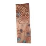 Tribal Art | Handcrafted Iron Wall Art Panel – Lord Buddha Modern Face Design Decorative Craft (size 17×6)