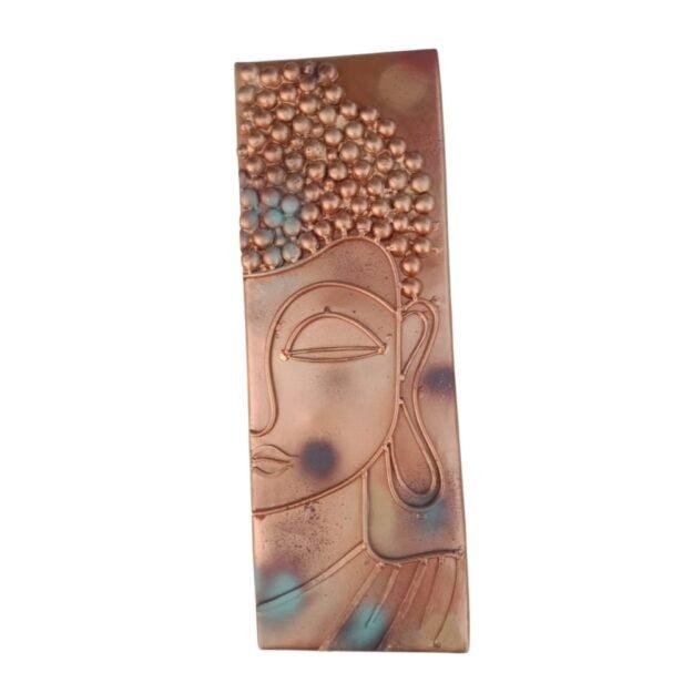 Tribal Art | Handcrafted Iron Wall Art Panel – Lord Buddha Modern Face Design Decorative Craft (size 17×6)