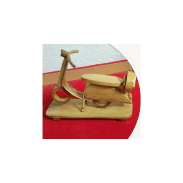 Handcrafted Bamboo Wooden Scooter Showpiece | Eco-Friendly Decorative Item