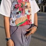 Synthetic fabric hand painting shirt