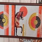 Wall Art Brown Horse Marching Crystal Painting (36x24) in