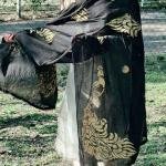 Cotton Hand Painting Dupatta Peacock Golden Colour Design