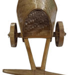 Handcrafted bamboo miniature bullock cart showpiece traditional village decoration