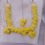 Artificial yellow flower jewellery set, Use for a Haldi or Mehndi ceremony