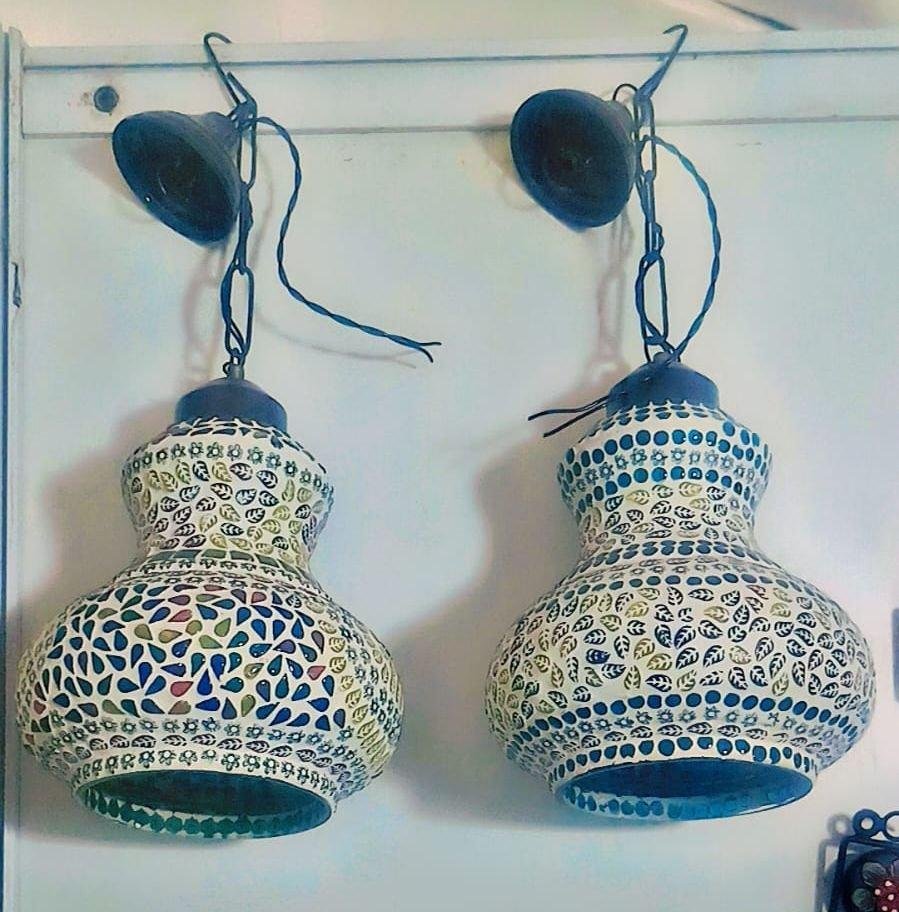 Traditional Jaipury Blue Pottery pair