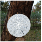Designer Lippan Art Mirror (Gujarati Mud Mirror Craft) (14inch 5 mm)