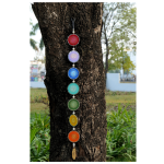Chakras Handmade Wall Hanging with Mirror Art and Spiritual Home Decor (42 inch)