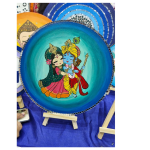 Handmade Radha Krishna Mirror Wall Painting (12 inch)