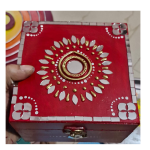 Handmade Decorative Wooden Jewelry And Makeup Storage Box (6"×6")