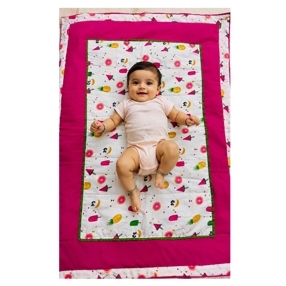 Cute Fruit Print Baby Mat ( Soft Cotton Kids Bedding) (40"×40")