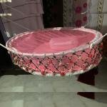 Elegant Pink Baby Cradle Swing (Handmade Decorative Jhula for Newborn)