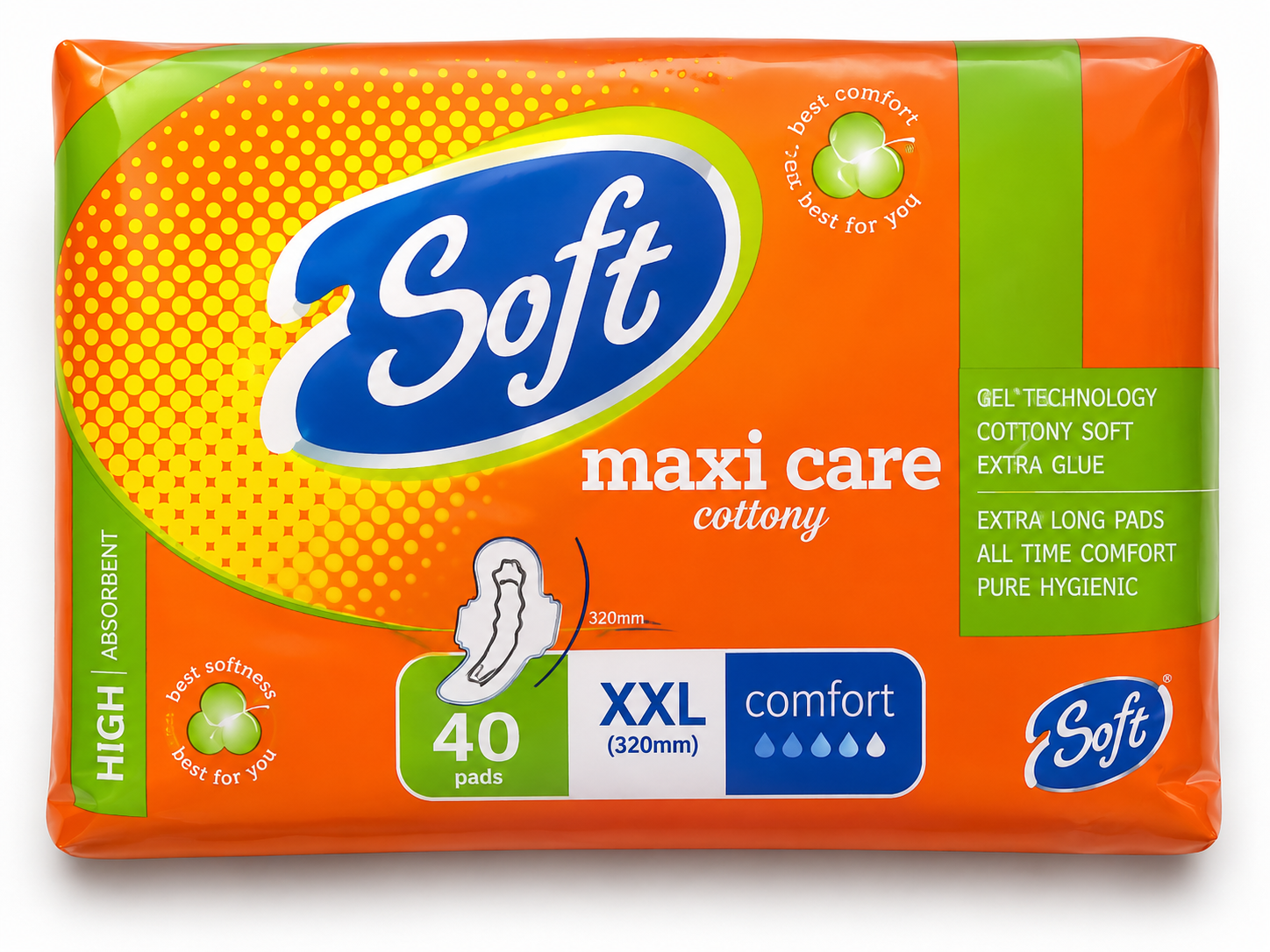 Soft Maxi Care Cottony XXL Sanitary Pads – 40 Pads ( 320 mm )