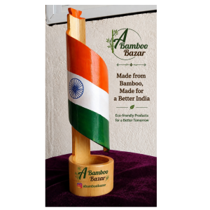 Bamboo Tricolor Flag Stand