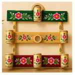 Handmade Bamboo Floral Wall Hanging And Flower Pot Set