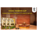 Aushdha Vedic Cow Dung Havan Cup Handmade Herbal Puja Cup