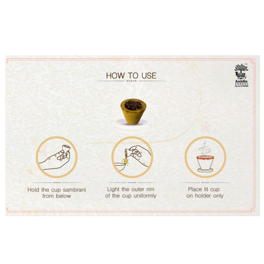 Aushdha Vaidik Cow Dung Havan Cup And Handmade Herbal Puja Cup
