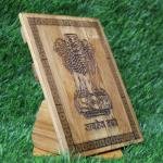 Satya Mev Jayate Wooden Engraved Plaque ( Eco-Friendly Bamboo Decorative Piece)