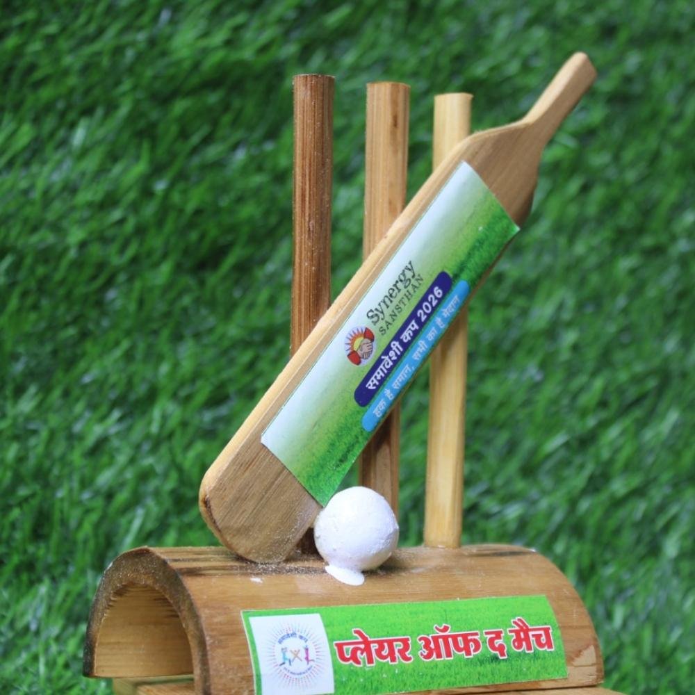 Eco-Friendly Bamboo Cricket Momento Trophy