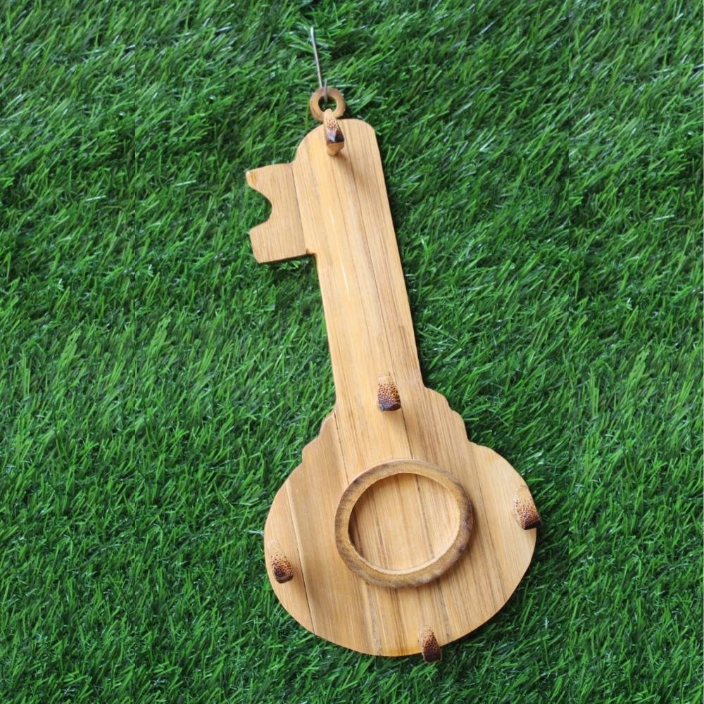 Eco-Friendly Bamboo Guitar Shape Wall Key Holder